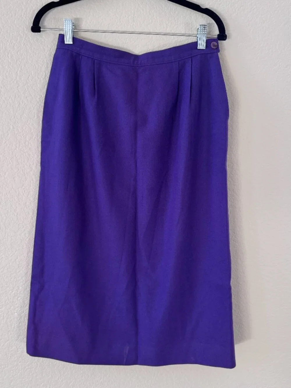 Vintage Pendleton 2 Piece Skirt Suit Set Women's 8 Purple 100% Virgin Wool